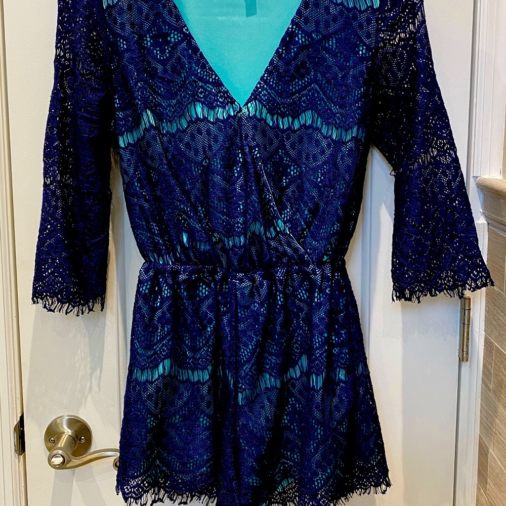 Blue romper xs lace